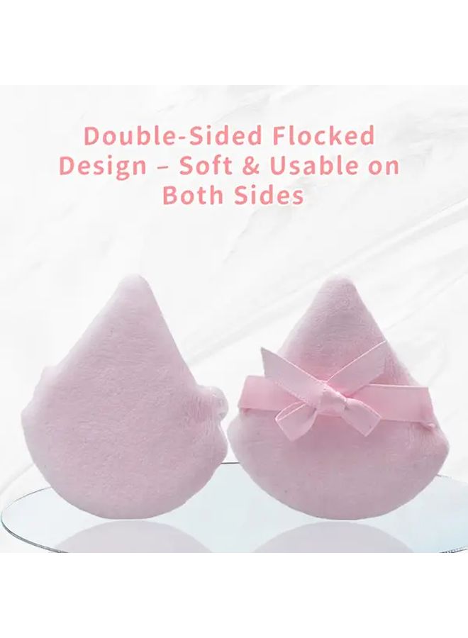6pcs Double Sided Flocked Makeup Sponges With Bow Design Portable Beauty Tool - Image 5