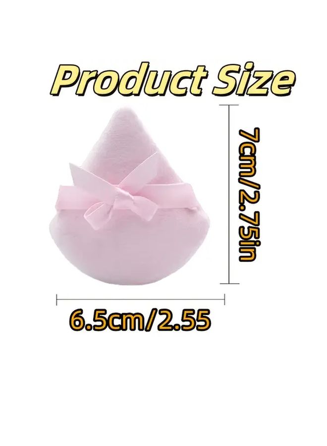 6pcs Double Sided Flocked Makeup Sponges With Bow Design Portable Beauty Tool - Image 4
