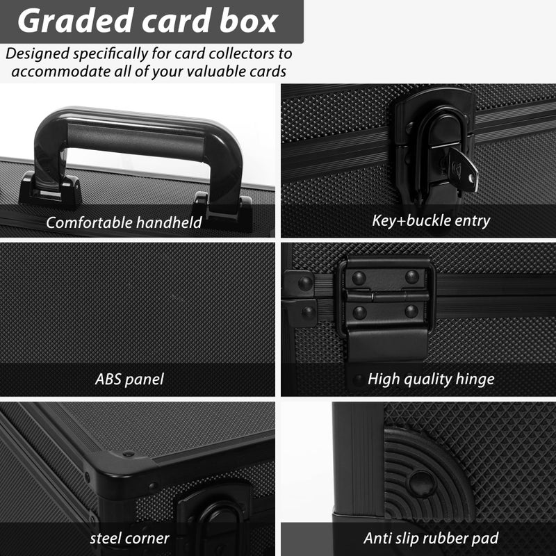 OUUTMEE Toploaders Storage Box for 3" x 4" 35pt Rigid Card, Top Loader Storage with 3 Partition Holds 150+ Toploaders, Magnetic Card Holders - Image 4