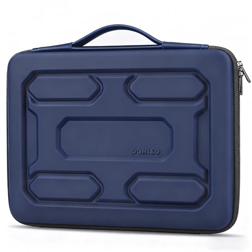 DOMISO 14 inch Laptop Sleeve with Handle Shockproof Computer Bag Waterproof EVA Protective Carrying Case for 14" ThinkPad E480/Yoga 920/13.5" Microsoft Surface Book/HP Pavilion 14 Stream 14,Dark Blue - Image 1