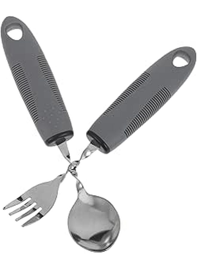 Weighted Adaptive Utensil Set Fork Spoon For Elderly With Double Portable Case - Image 1