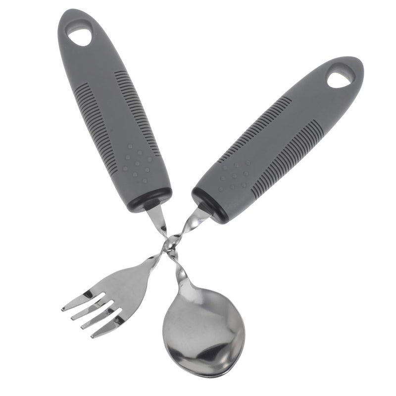 Weighted Adaptive Utensil Set Fork Spoon For Elderly With Double Portable Case - Image 2