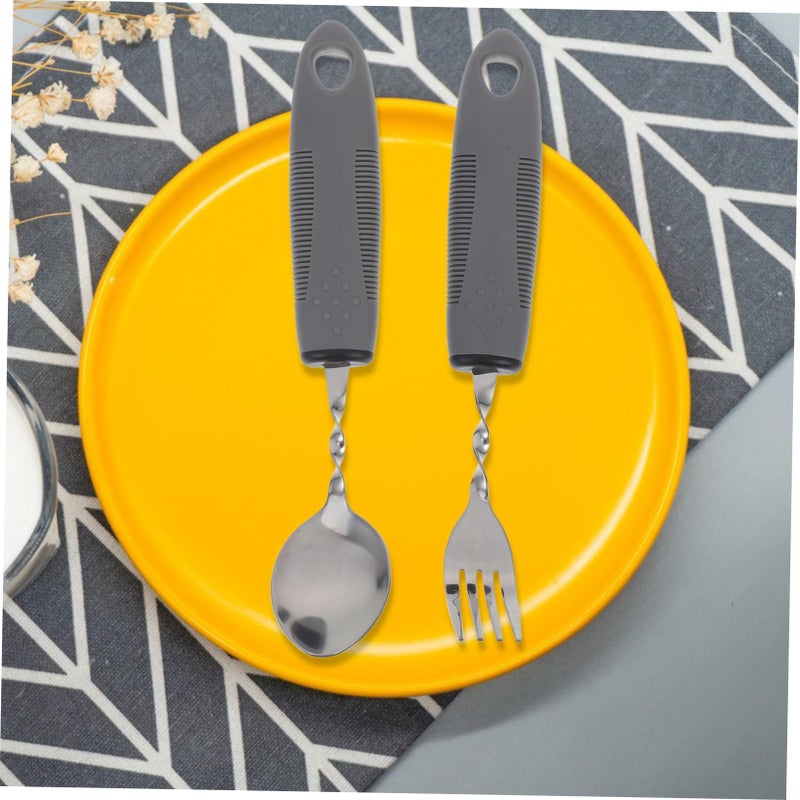 Weighted Adaptive Utensil Set Fork Spoon For Elderly With Double Portable Case - Image 5
