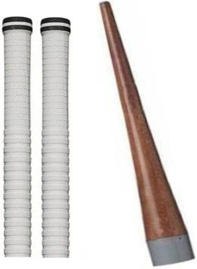 Kizlo Set of 1 Cricket Bat White Black Grip + 1 Wooden Gripper (Cone) Super Tacky (Pack of 3) - Image 2
