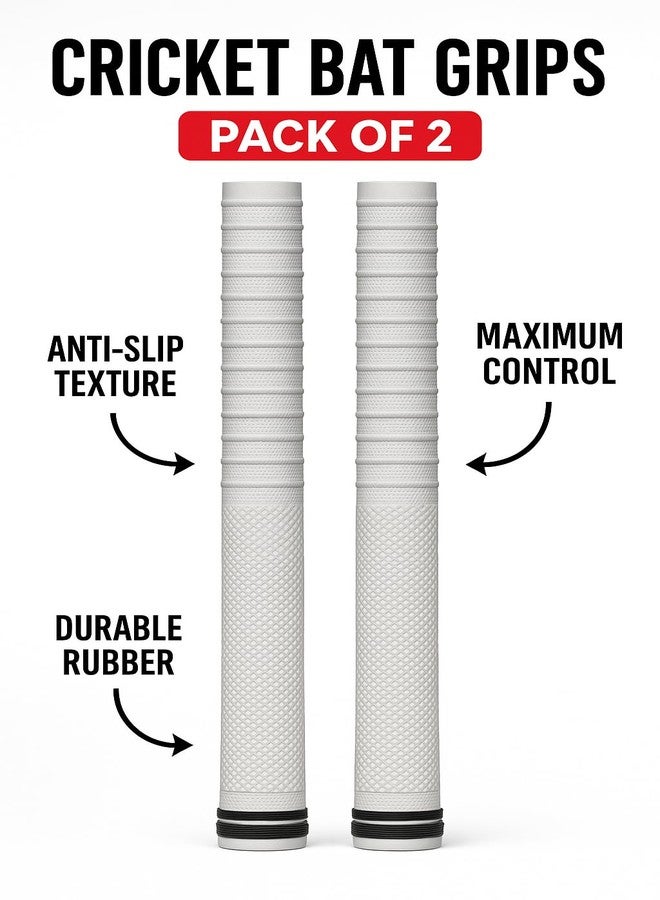 Kizlo Set of 1 Cricket Bat White Black Grip + 1 Wooden Gripper (Cone) Super Tacky (Pack of 3) - Image 3