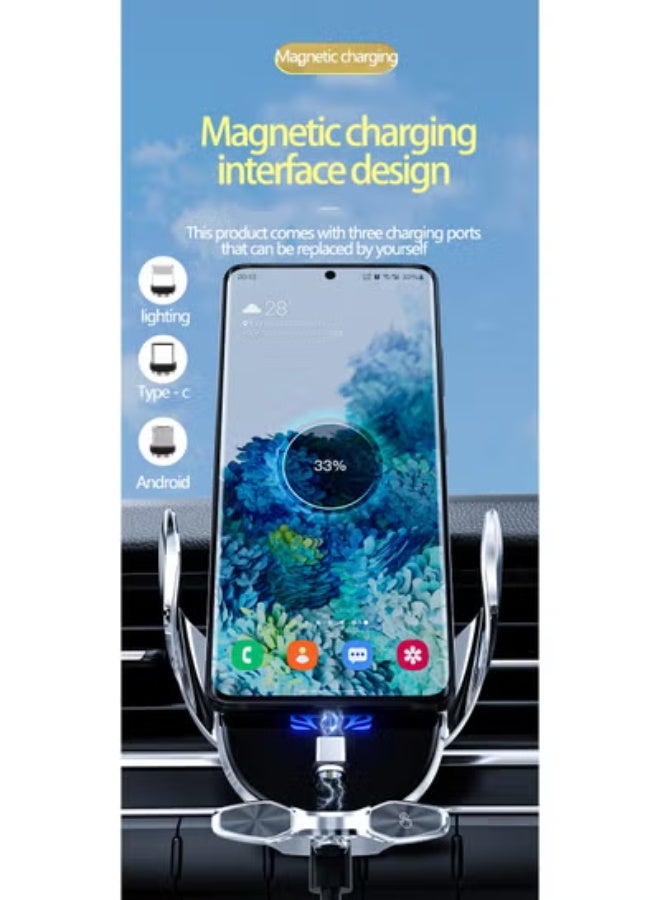 GULFLINK 2 in 1 Multifunction Wireless Fast Charger Car Air Vent Fast Charging Phone Stand Holder - Image 4