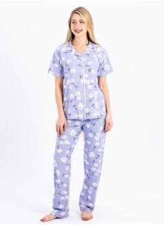 zecotex  Women's Classic Pajama Set | Soft Ribbed Cotton Sleepwear | Two-Piece Summer Loungewear | Comfortable Homewear for Women  - Image 1