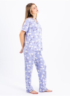 zecotex  Women's Classic Pajama Set | Soft Ribbed Cotton Sleepwear | Two-Piece Summer Loungewear | Comfortable Homewear for Women  - Image 2