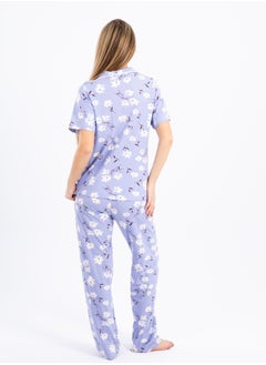 zecotex  Women's Classic Pajama Set | Soft Ribbed Cotton Sleepwear | Two-Piece Summer Loungewear | Comfortable Homewear for Women  - Image 3