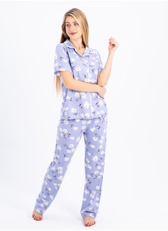 zecotex  Women's Classic Pajama Set | Soft Ribbed Cotton Sleepwear | Two-Piece Summer Loungewear | Comfortable Homewear for Women  - Image 4