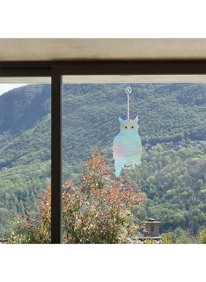MVAQKLM  - Bird Repellent Control Scare Device, Bird Repelling Owl Laser Reflective Owl Bird Repelling Owl for House and Garden Window Balcony/Orchard (2 Pieces) - Image 1