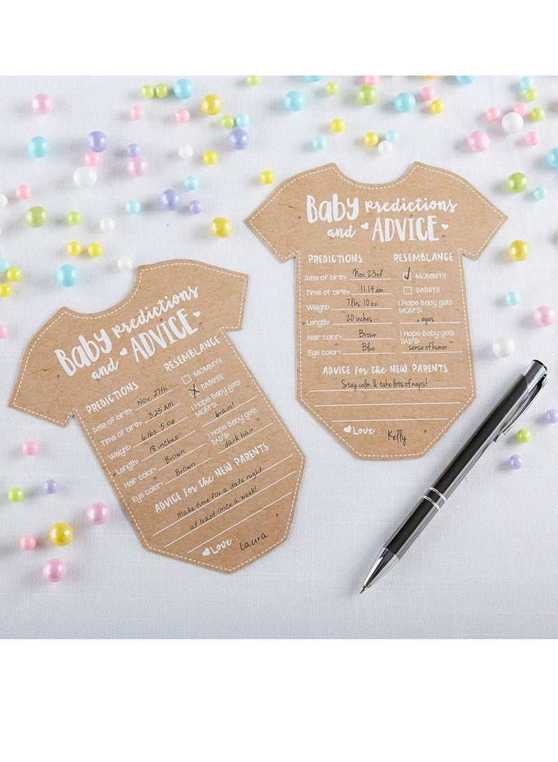 SYOSI Baby Prediction Cards For Baby Shower/Advice Cards/Baby Shower Decorations, Set of 50, One Size, Kraft  - Image 3