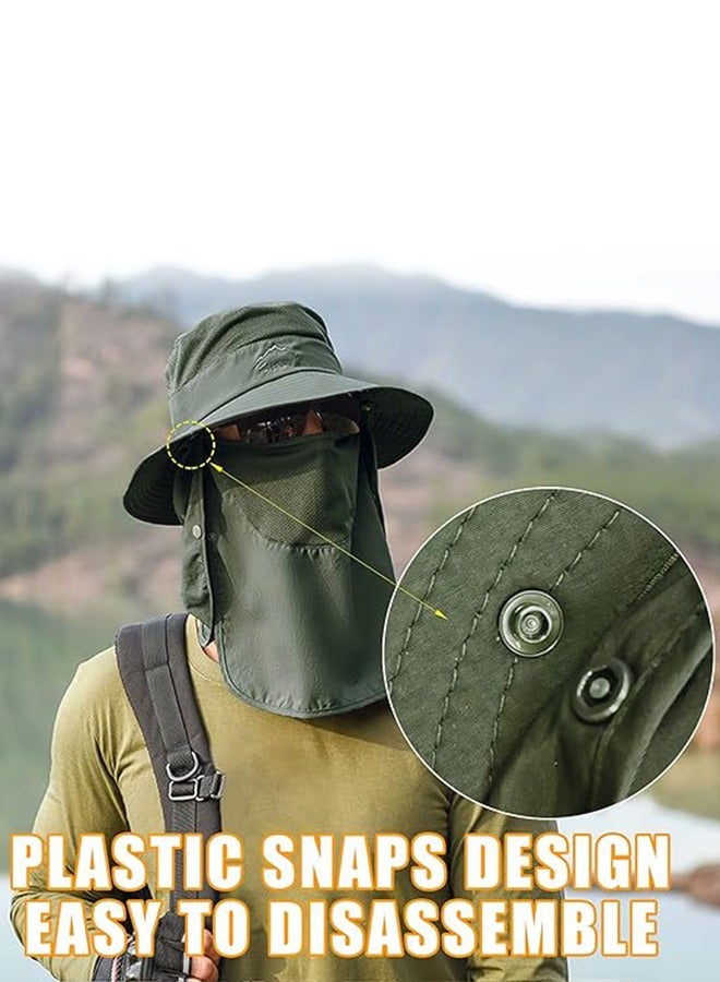 Generic Fishing Hat for Men & Women, Fisherman hat ，Summer outdoor quick-drying sun hat fishing breathable sun hat，Outdoor UV Sun Protection Wide Brim Hat with Face Cover & Neck Flap  - Image 4