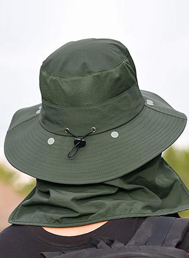 Generic Fishing Hat for Men & Women, Fisherman hat ，Summer outdoor quick-drying sun hat fishing breathable sun hat，Outdoor UV Sun Protection Wide Brim Hat with Face Cover & Neck Flap  - Image 5