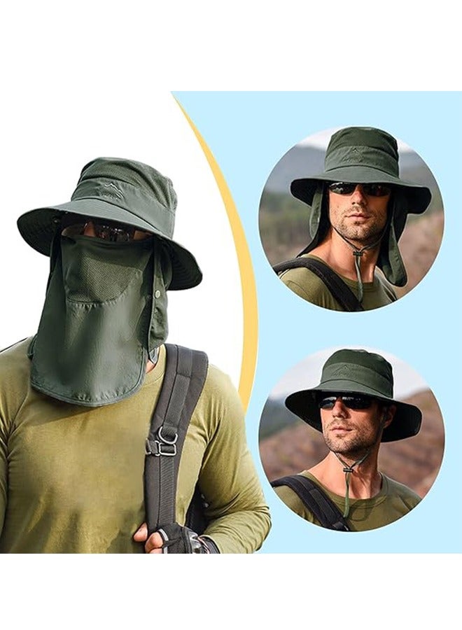 Generic Fishing Hat for Men & Women, Fisherman hat ，Summer outdoor quick-drying sun hat fishing breathable sun hat，Outdoor UV Sun Protection Wide Brim Hat with Face Cover & Neck Flap  - Image 2