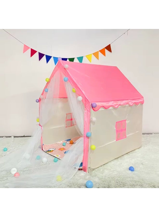 Kids Play Tent for Indoor & Outdoor Use, Portable Foldable Playhouse for Children, Pink Castle Tent, 125 × 95 × 130 cm - Image 5