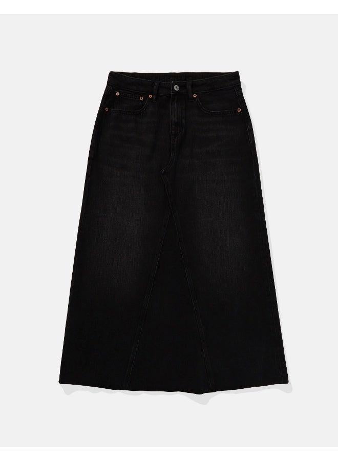 American Eagle AE Stretch Low-Rise A-Line Denim Maxi Skirt - Image 3
