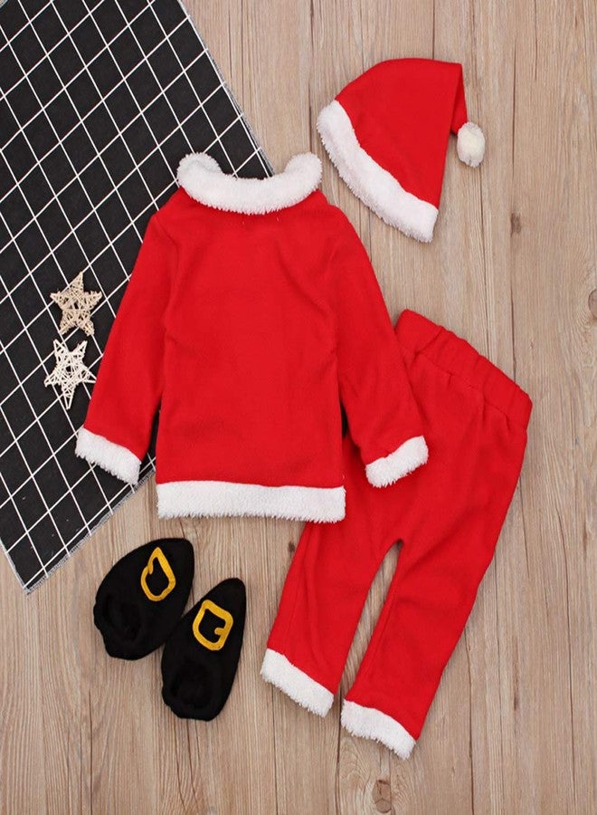amropi Baby Boys Christmas Coats Tops+Pants+Hat+Socks 4Pcs Santa Clothes Set Red,3-4 Years - Image 4