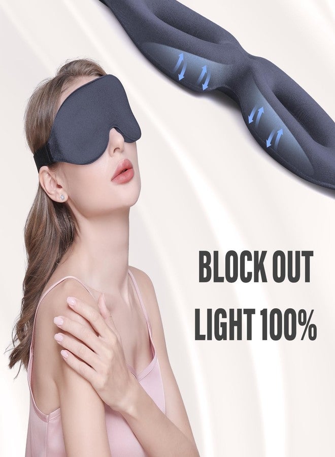 TROVEXX Sleep Mask for Side Sleeper, Light Blocking Sleeping Eye Mask for Women Men, 3D Contoured Cup Night Blindfold, Luxury Eye Cover Eyeshade with Adjustable Strap for Travel, Nap - Image 3