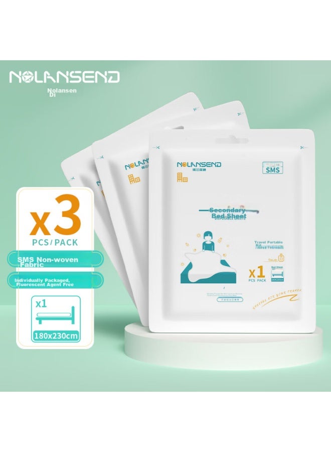 NOLANSEND Nuolansendi Disposable Bed Sheet, Hotel Hygiene Double Bed Sheet, Travel Anti-dirt Bedding, 1.8*2.3m, 3-pack - Image 2