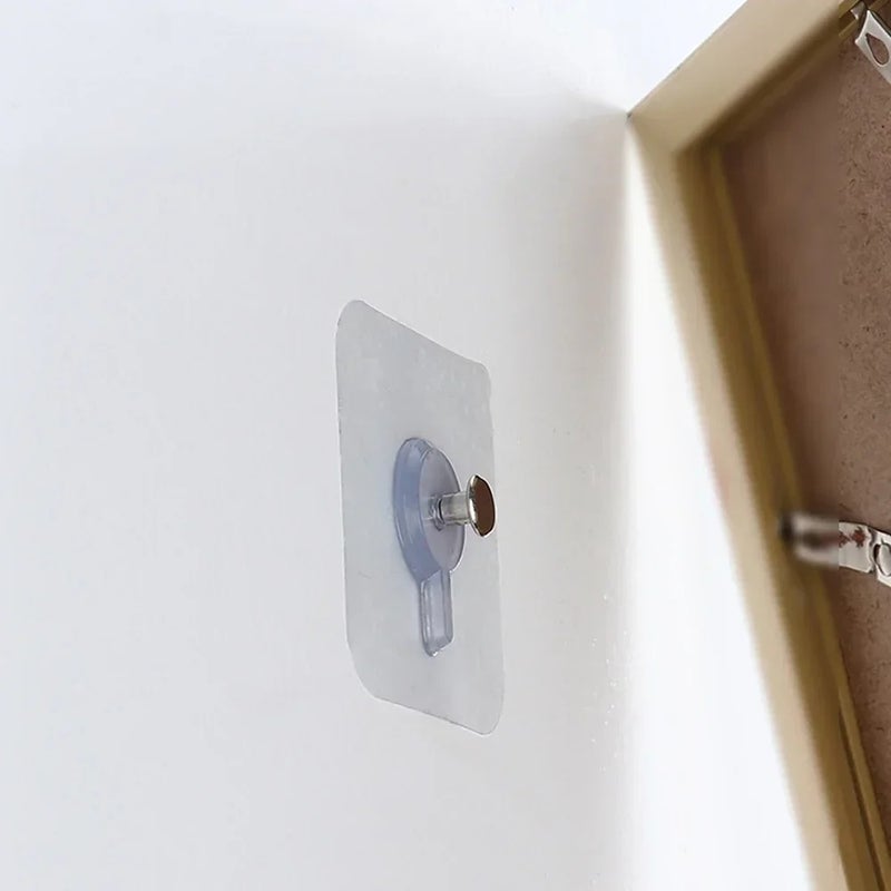Self-Adhesive Hook Strong Adhesive Picture Frame Nails Hooks Transparent Seamless Wall Hangers Hanging Clock Wall Sticker Holder - Image 3