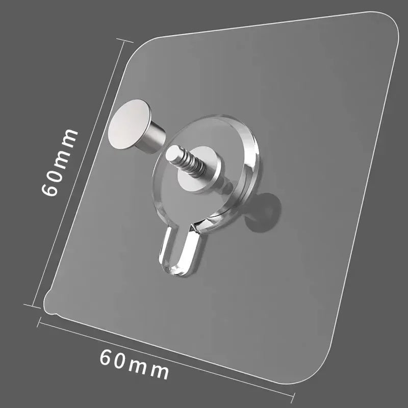 Self-Adhesive Hook Strong Adhesive Picture Frame Nails Hooks Transparent Seamless Wall Hangers Hanging Clock Wall Sticker Holder - Image 5