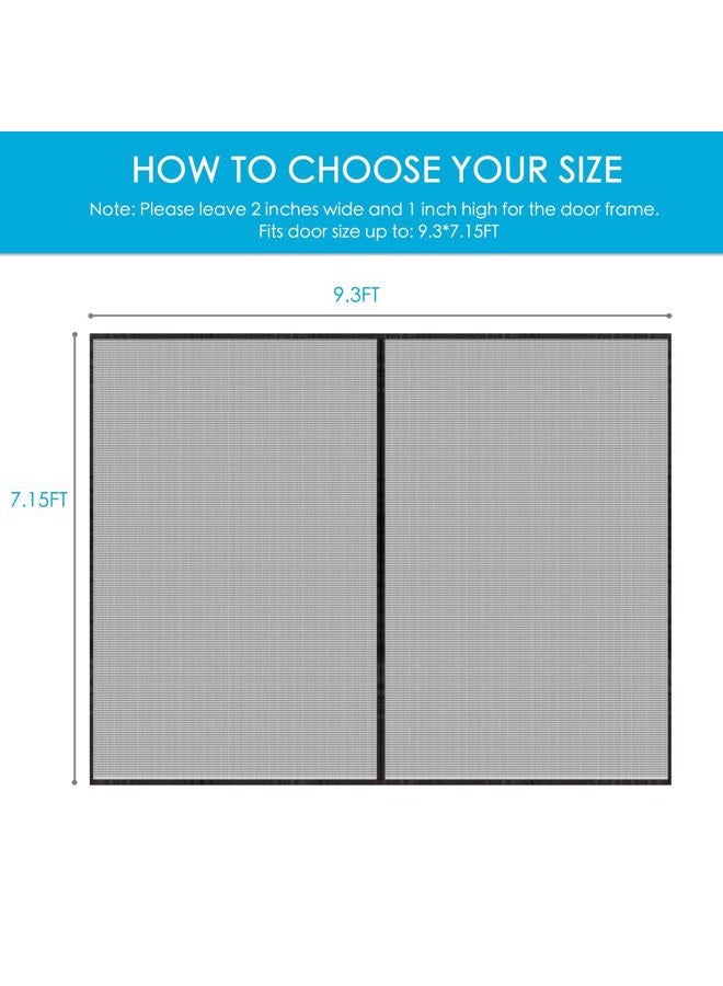 Aurelio Tech Magnetic Garage Door Screen for 1 Car 9x7 ft Single Garage Door Mesh Screen Curtain Cover Kit with Hook and Loop, Black (GSD-0009-07) - Image 3