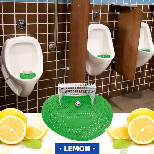LJZP 6 Pack Urinal Screen Deodorizer, Urinal Cakes Soccer Shoot with Gloves, Urinal Screen Mat Lemon Fragrance Urinal Pads for Toilet, Bathroom, Offices, Schools, Hotels - Image 3