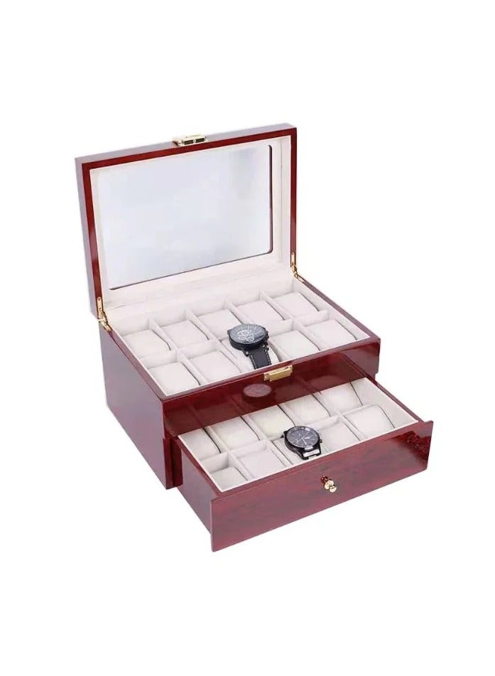Wooden Watch Box Organizer 2 Layers -20 Slot - Image 3