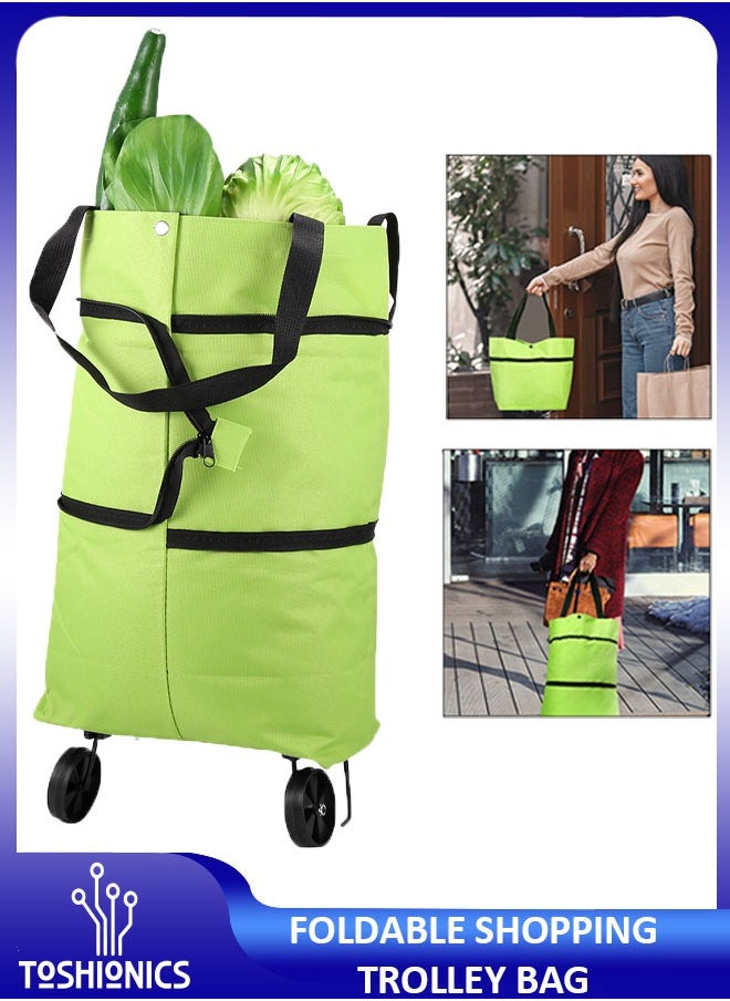 Toshionics - Collapsible Reusable Foldable Trolley Grocery Shopping Tote Bag - Image 1