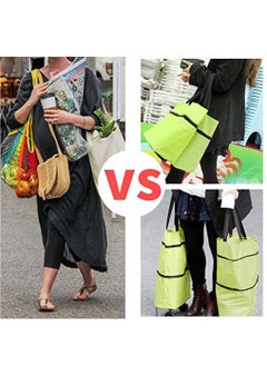 Toshionics Collapsible Reusable Foldable Trolley Grocery Shopping Tote Bag  - Image 4
