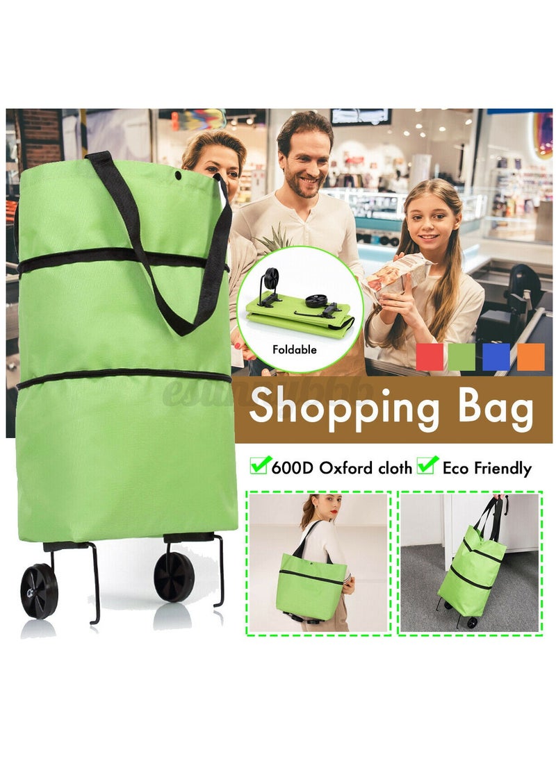 Toshionics - Collapsible Reusable Foldable Trolley Grocery Shopping Tote Bag - Image 1