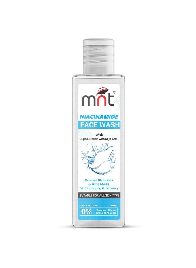 MNT Niacinamide Face Wash With Alpha Arbutin & Kojic Acid For Oil Clear Dark Spots Acne Marks & Pigmentation 100 Ml