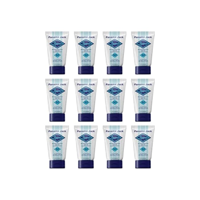 Panama Jack Sport Sunscreen Lotion - SPF 50, Broad Spectrum UVA/UVB Protection, Non-Greasy, PABA, Paraben, Gluten & Cruelty Free, 3 FL OZ (Pack of 12)