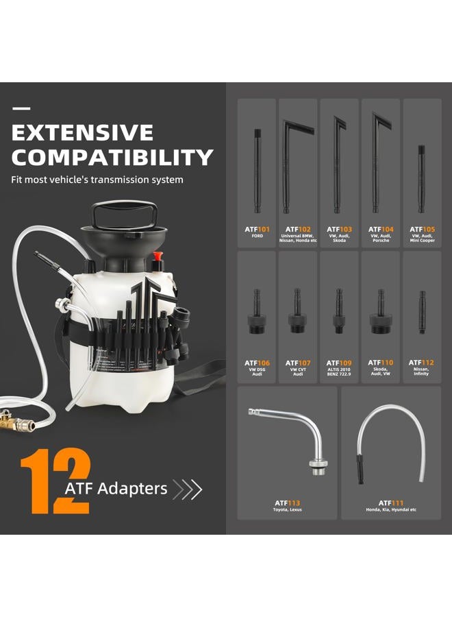 FOUR UNCLES 3L Transmission Fluid Pump - Manual Fluid Transfer Pump with 12 pcs ATF Adapters for Automotive Use, Transmission Fluid Transfer Pump kit - Image 2