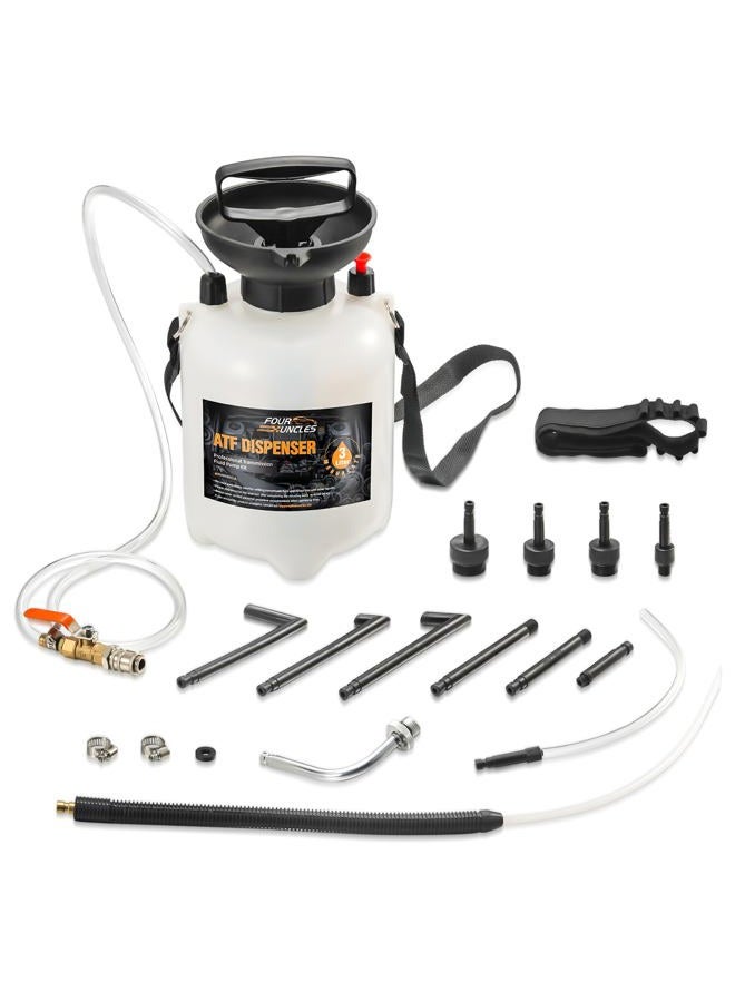 FOUR UNCLES 3L Transmission Fluid Pump - Manual Fluid Transfer Pump with 12 pcs ATF Adapters for Automotive Use, Transmission Fluid Transfer Pump kit - Image 1