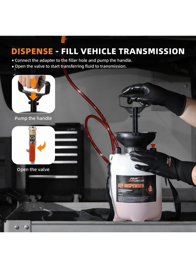 FOUR UNCLES 3L Transmission Fluid Pump - Manual Fluid Transfer Pump with 12 pcs ATF Adapters for Automotive Use, Transmission Fluid Transfer Pump kit - Image 3