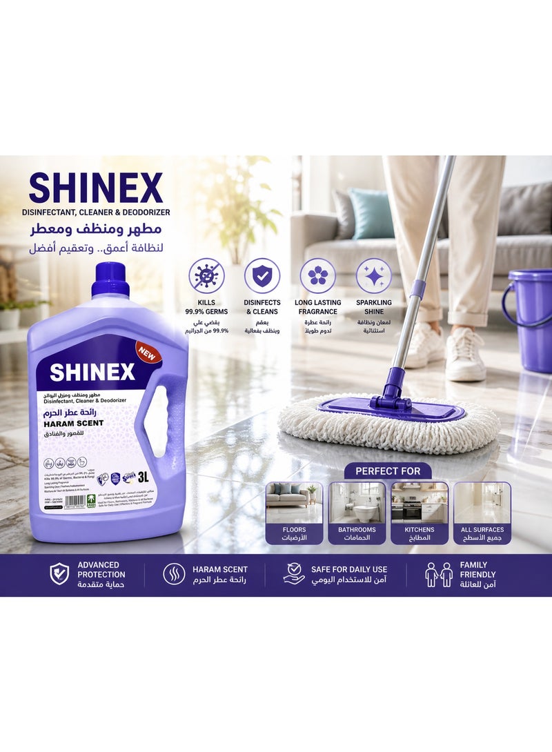 Shinex Disinfectant, Cleaner & Deodorizer, Haram Scent, 3L - Image 3