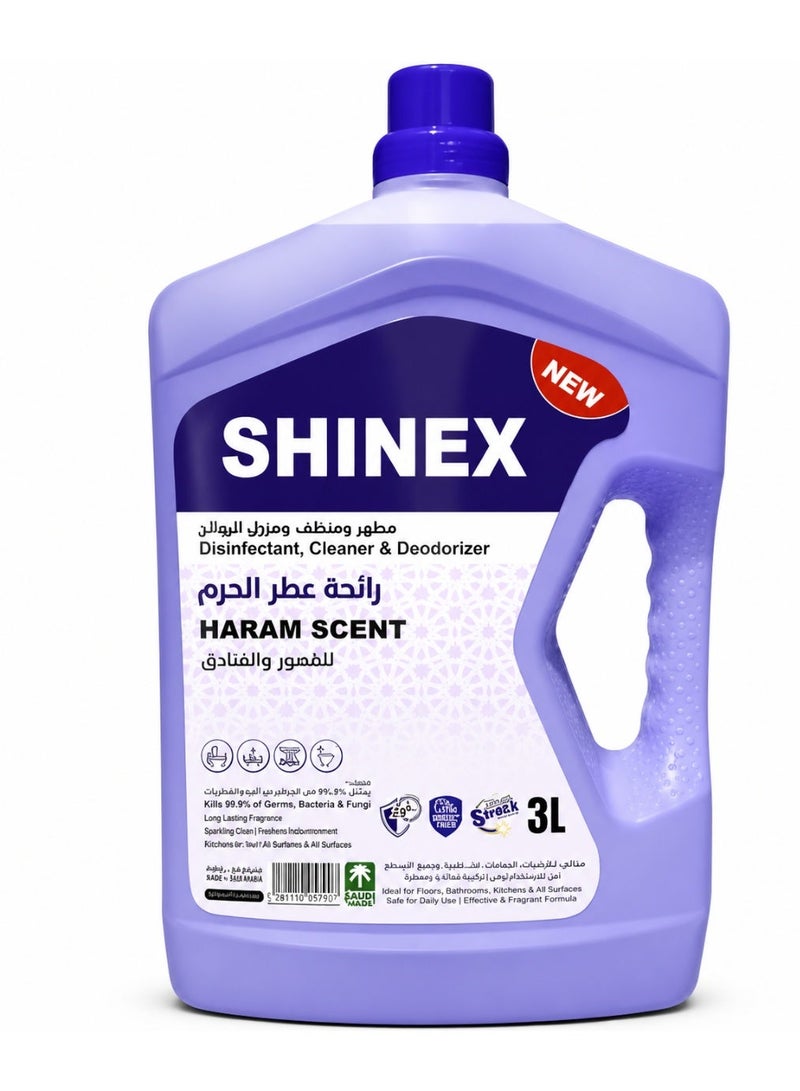 Shinex Disinfectant, Cleaner & Deodorizer, Haram Scent, 3L - Image 1