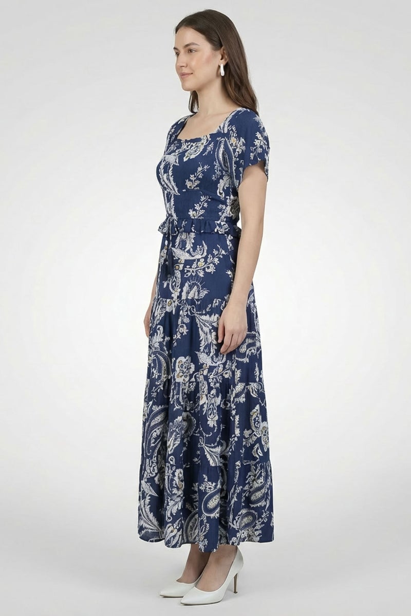 Willow & Whistle Women Allover Print Midi Dress, Multicolor - Image 3