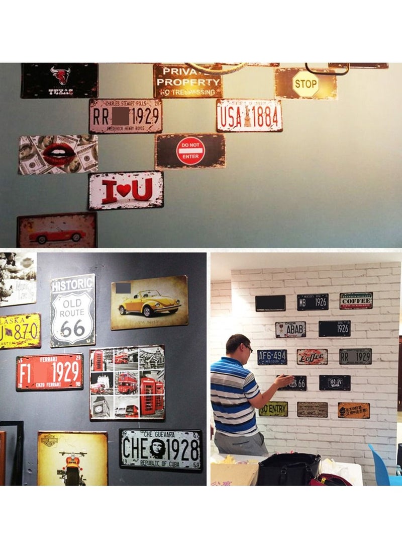 LINGWEI Decorative Metal Tin Sign Wall Poster Plaques Iron Plate Decoration Art Plaque Wall Art Vintage Metal Tin Signs Retro Vintage Metal Tin Signs Tin Metal Sign Wall Art for Shop Home Style-22 - Image 4