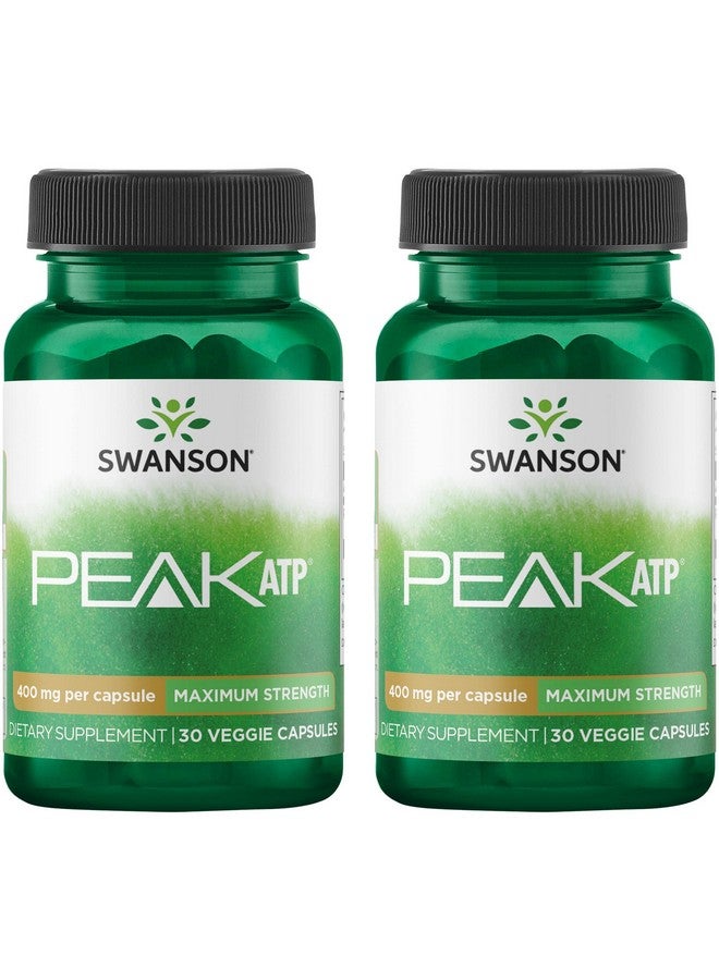 Swanson Maximum Strength Peak ATP-Natural Supplement Promoting Cellular Energy Support-Supports Physical Performance and Promotes Healthy Blood Flow Support-(30 Veggie Capsules, 400mg Each) 2 Pack - Image 1
