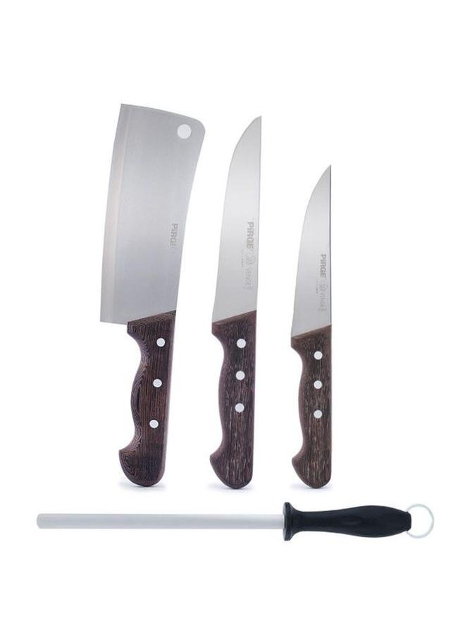 Alsaif - 3 In 1 Steel Knife Set Black Case 5 Pieces Brown - Image 1