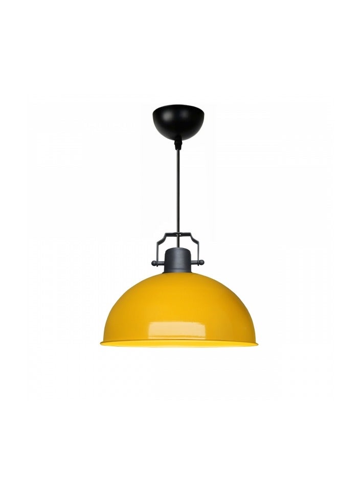 Swiss Retro Metal Pendant Lamp - Mustard Yellow - Image 1