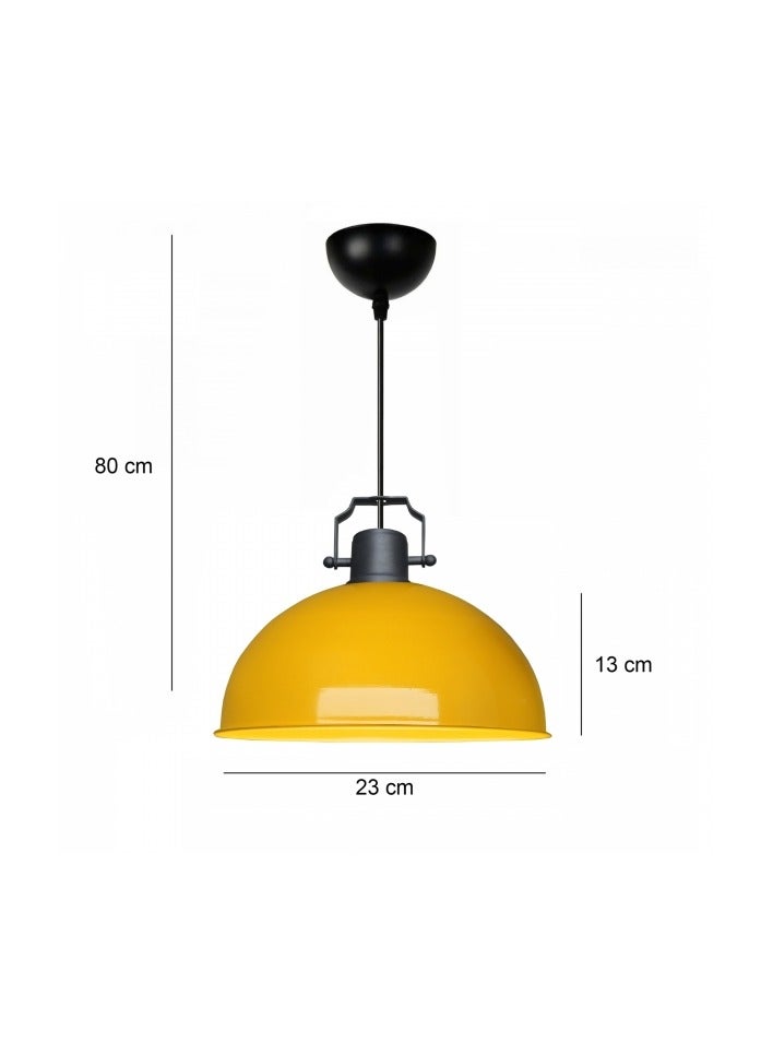 Swiss Retro Metal Pendant Lamp - Mustard Yellow - Image 2