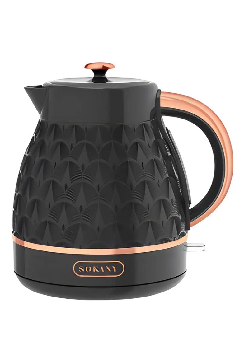 sokany - SOKANY SK-1030 2200W 1.7L Electric Kettle Household Kettle Boiled Water Automatically Close Fish Pattern Black Retro 220V - Image 1