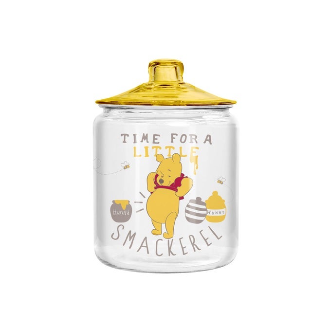 WINNIE THE POOH SMACKEREL 6 GLASS JAR W LID