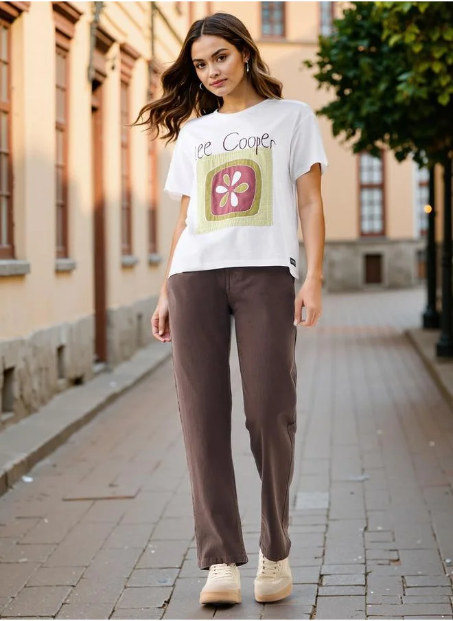 لي كوبر Lee Cooper Patchwork Detail T-shirt