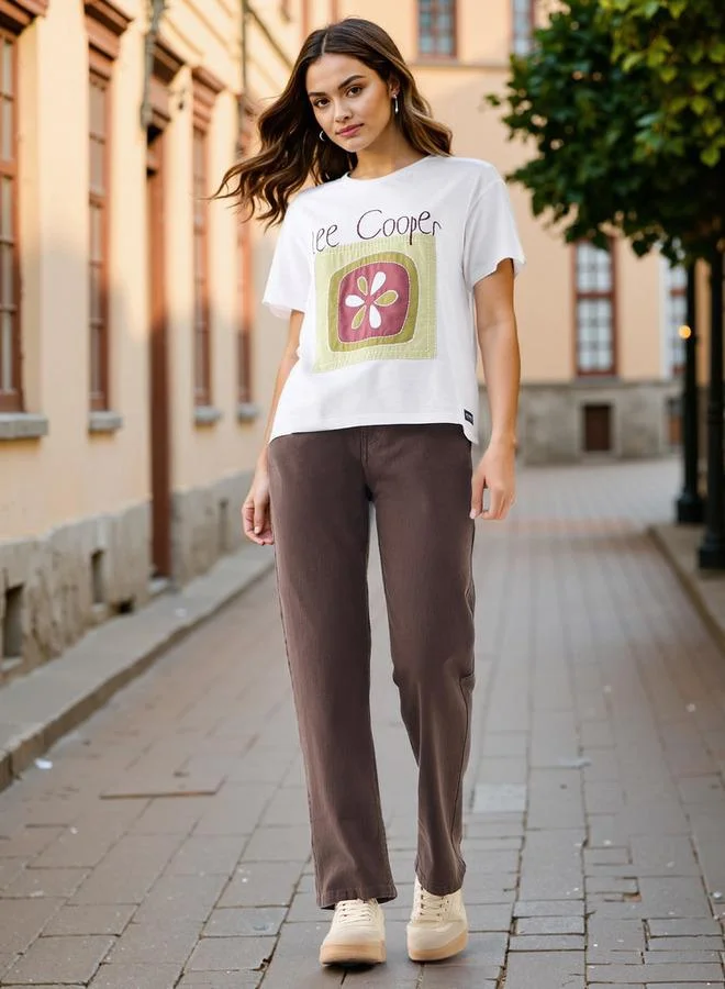 Lee Cooper Lee Cooper Patchwork Detail Cotton T-shirt