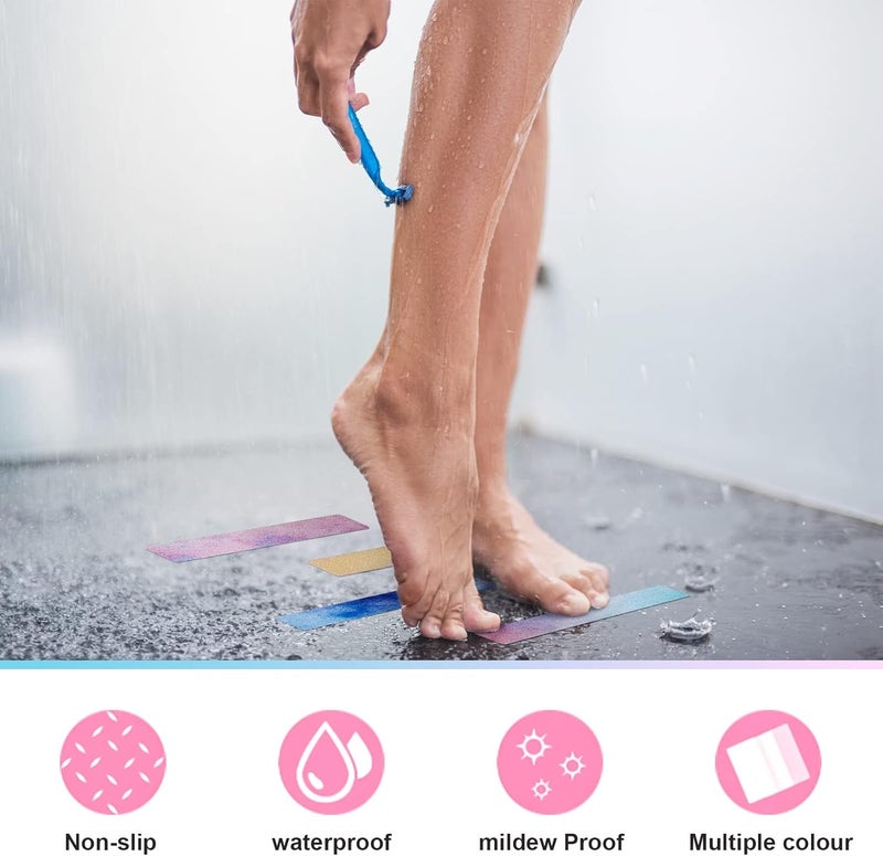 Chenkaiyang Non-Slip Bathtub Stickers, 24 PCS Anti-Slip Strips Safety Shower Stickers Waterproof Bathtub Treads Decals for Bathroom Kitchen Ladders Stairs Steps Pools Bathtub Shower Stairs Floors - Image 4